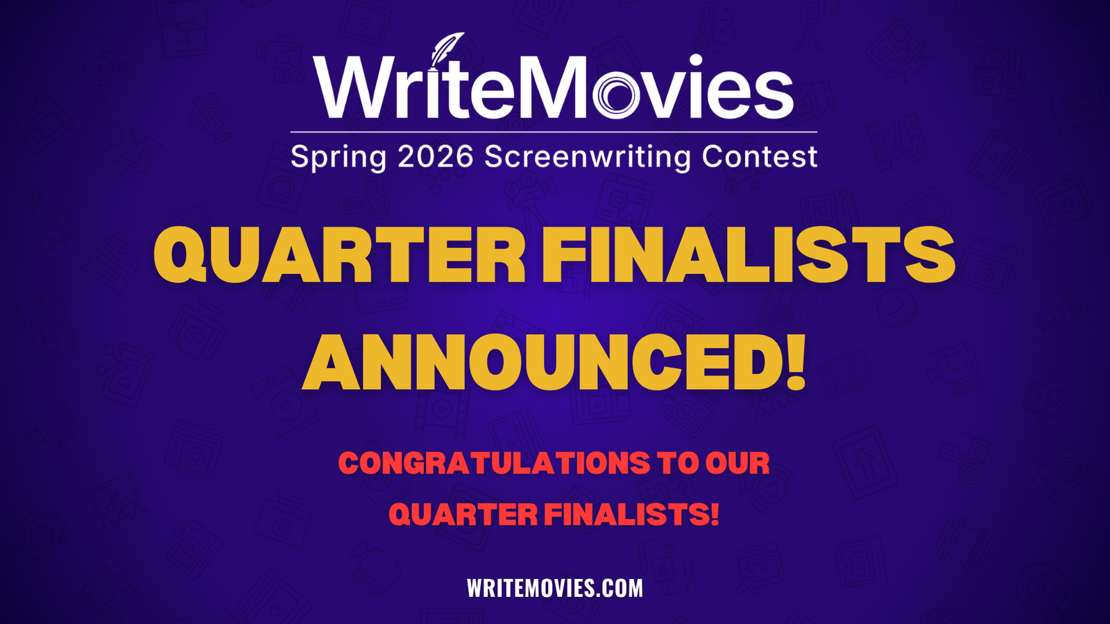 WriteMovies Spring 2026 Screenwriting Contest Quarter Finalists Announced